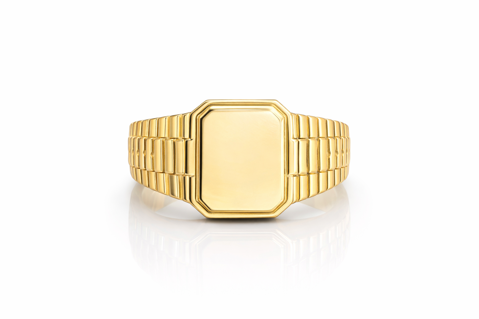 14KT EGRAVABLE SQUARE SQUARE RING Size 9 Weigth 5.2GR