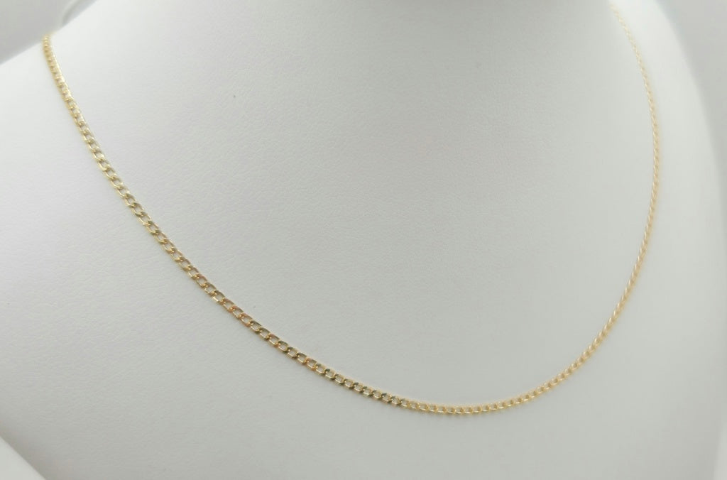 10KT SOLID  BABY  CUBAN CURB FLAT CHAIN Size 20INCH 1.5MM Weight 2GR