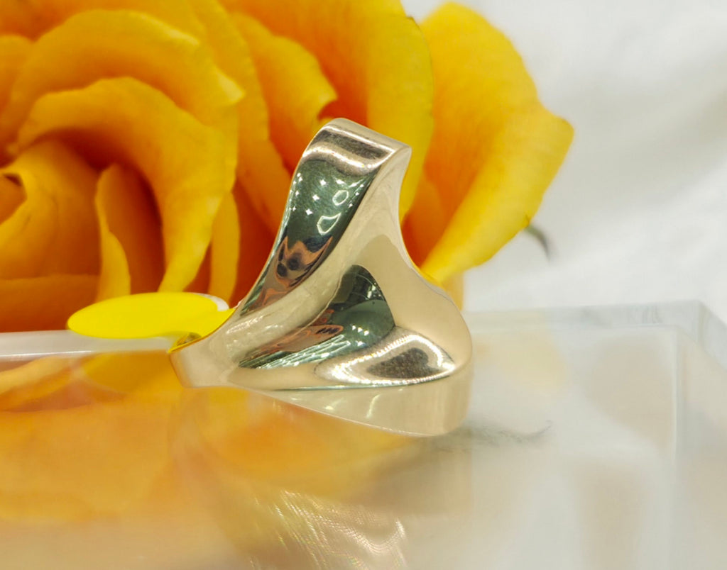 14KT ABSTRACT MODERNIST WOMEN'S RING Size 7.5 Weight 2.7GR