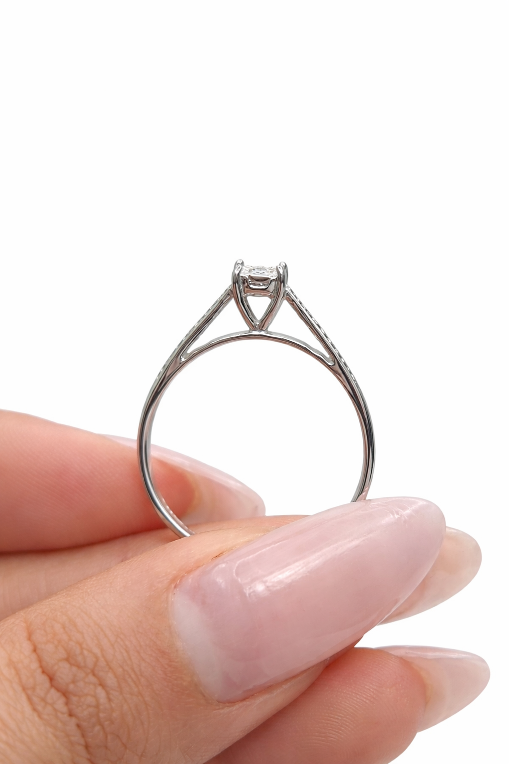 10KT WHITE GOLD DIAMOND PROMISE RING Size 7 Weigth 1.3GR