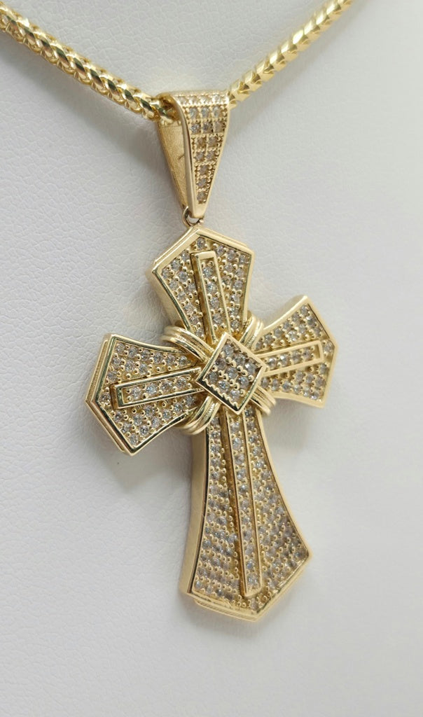 14KT CZ VINTAGE DESIGN CROSS PENDANT Weight 7.7GR
