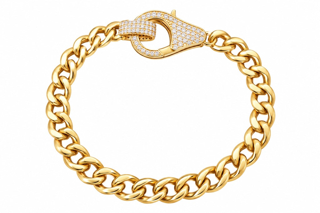 10KT BIG CLASP HOLLOW MIAMI CUBAN BRACELET Size 5MM 7.5IN