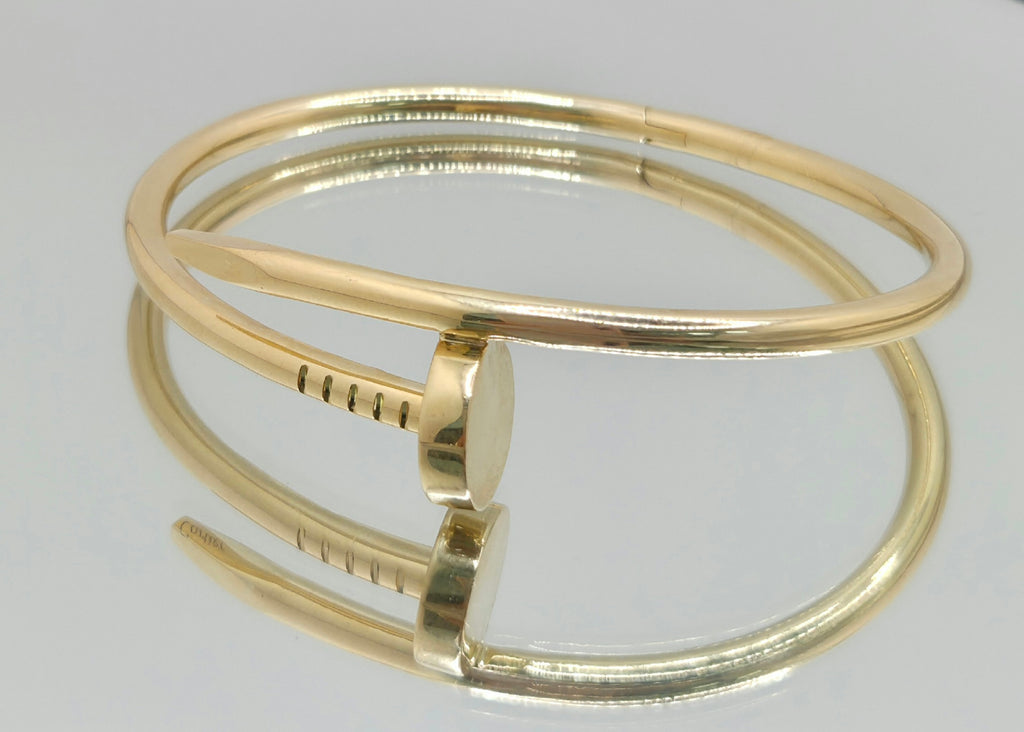 14KT SOLID NAIL BANGLE Size 3.5MM 18 Weight 22GR