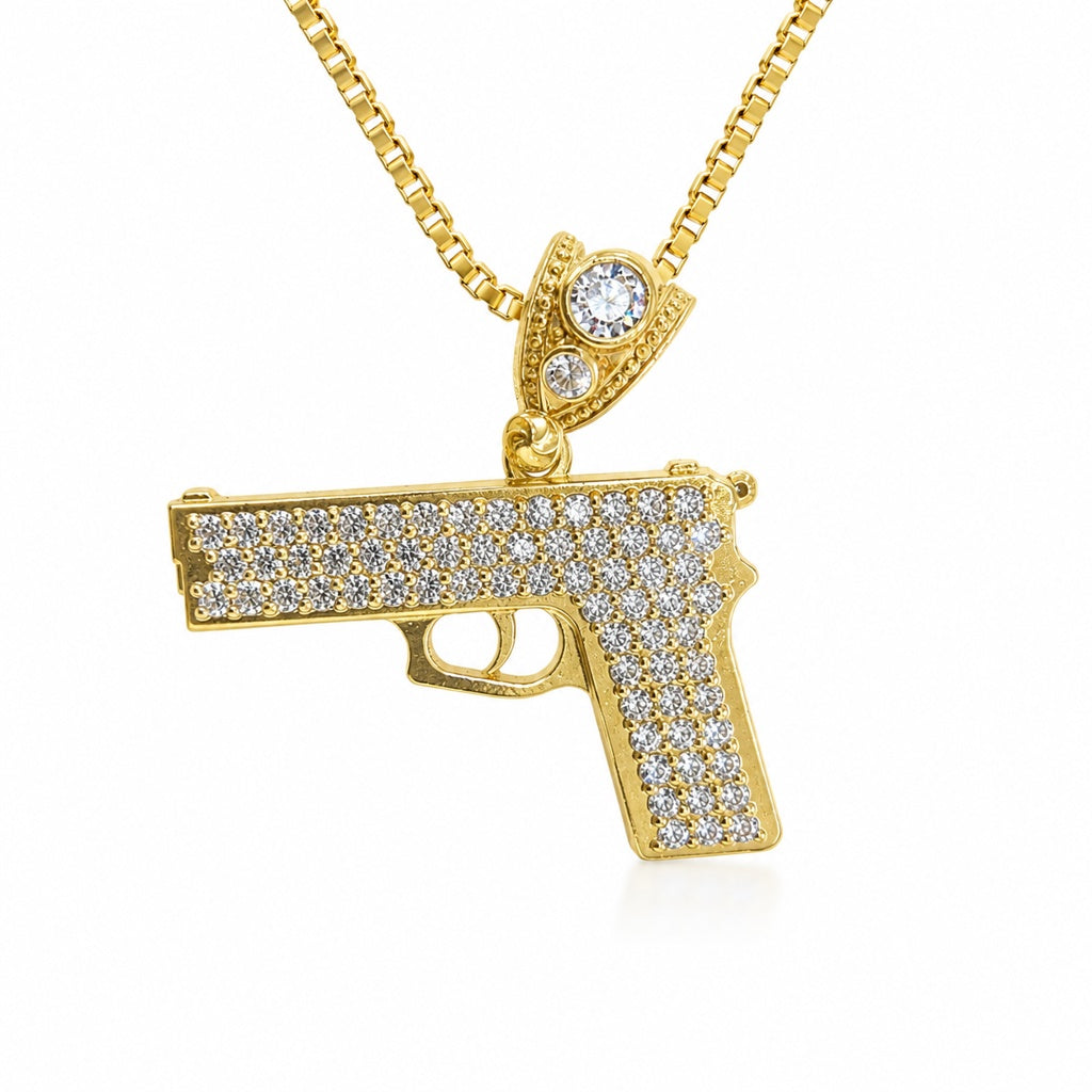 10KT CZ GUN PENDANT Weigth 4.8GR