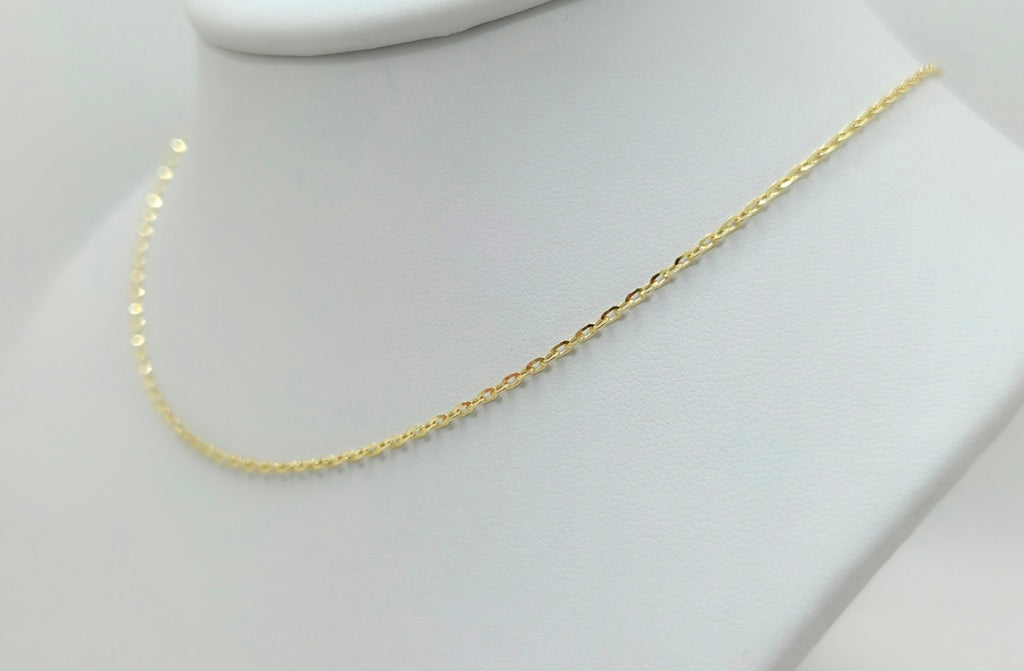 10KT ROLO CHAIN Size 16INCH 1MM Weight 2.1GR