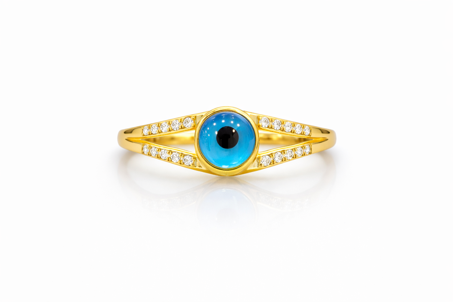 10KT ROUND EYE CENTER RING Size 7 Weigth 3.2GR
