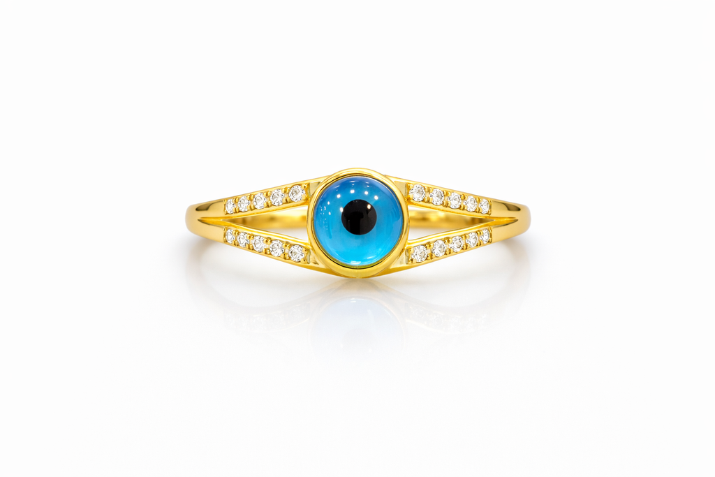 10KT ROUND EYE CENTER RING Size 7 Weigth 3.2GR