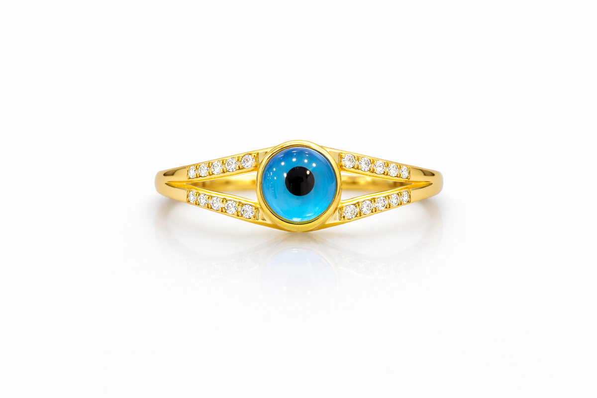 10KT ROUND EYE CENTER RING Size 7 Weigth 3.2GR