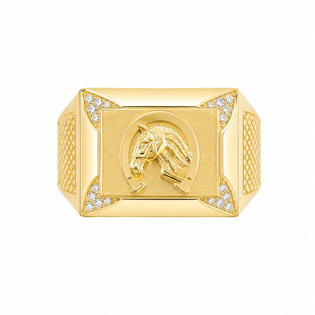 10KT HORSE RING Size 11