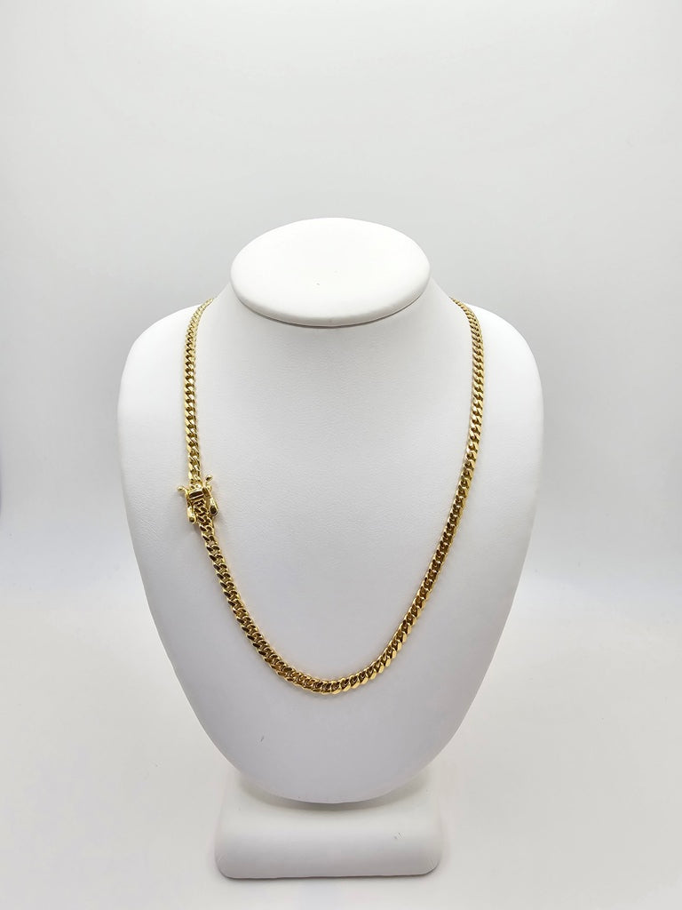 14KT SOLID MIAMI CUBAN CHAIN 3MM 22INCH 15.5GR