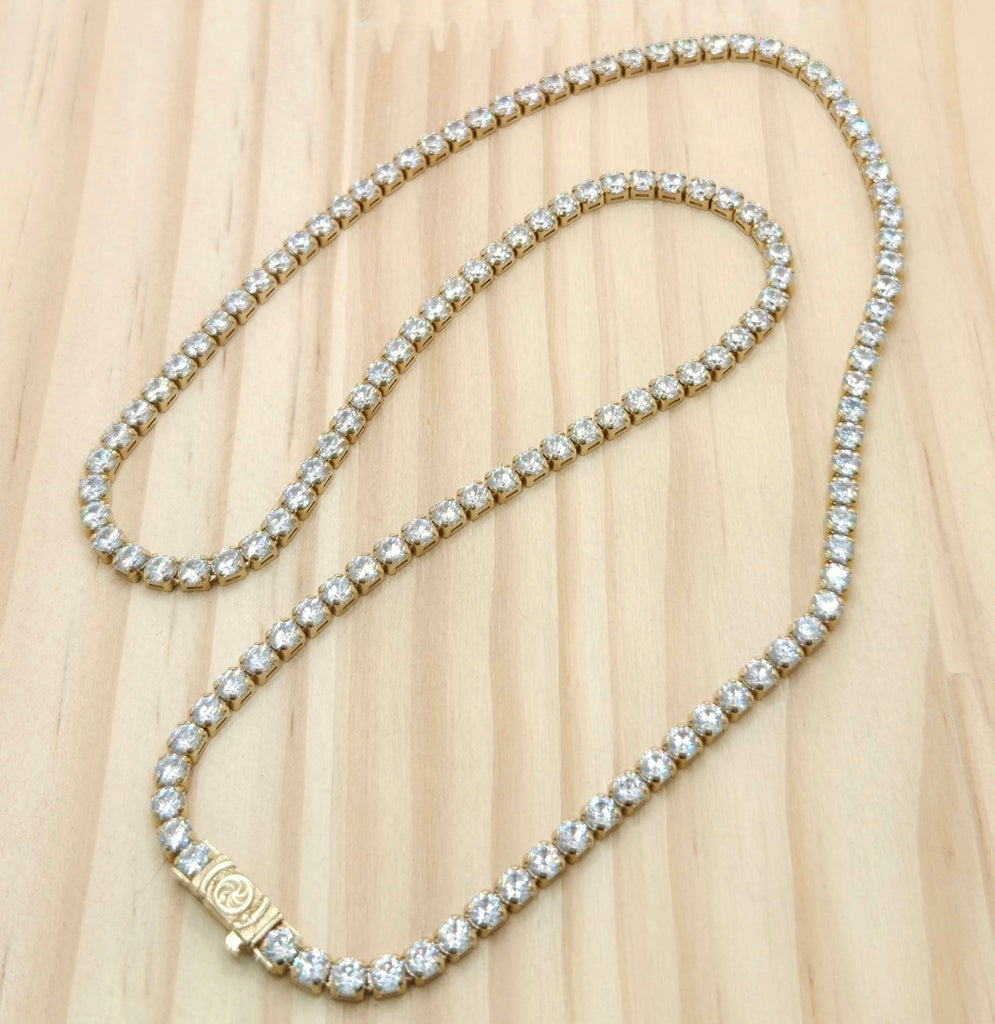 10KT TENNIS STYLE NECKLACE  CZ Size 22INCH 3MM Weight 16.8GR