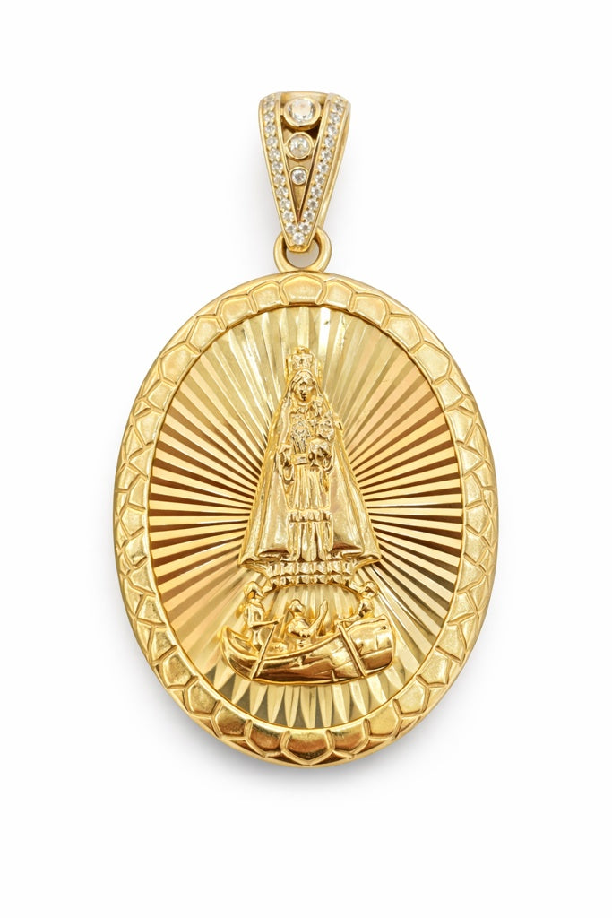10KT LARGE OVAL CARIDAD PENDANT Weight 13GR