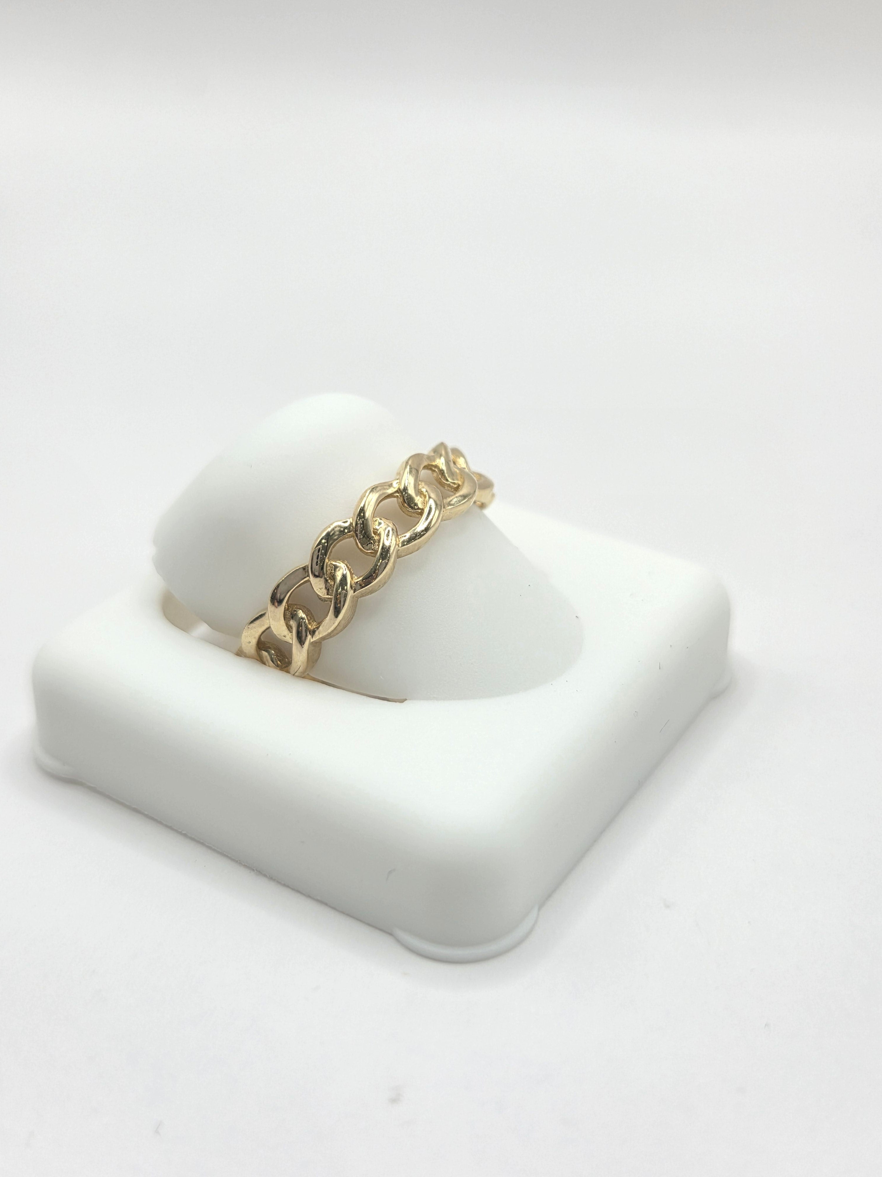 10KT CHAIN DESIGN WOMAN'S RING Size 8 Weigth 2.1GR