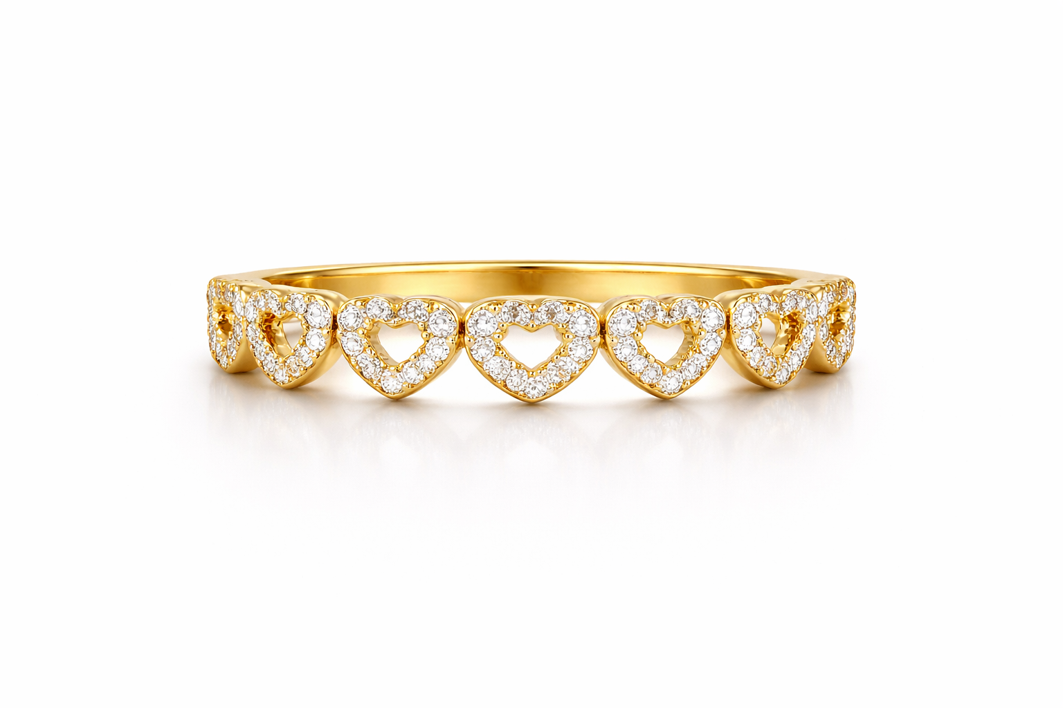 14KT CZ HEART RING Size 7 Weigth 1.70grs