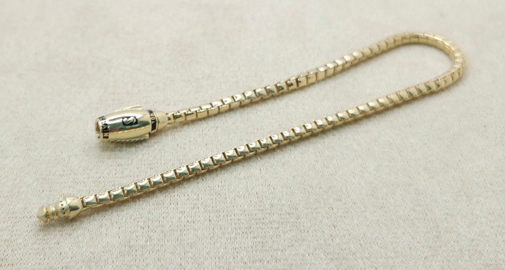 10KT CERTIFIED MONACO BOX BRACELET Size 3MM 8INCH Weight 5.7GR