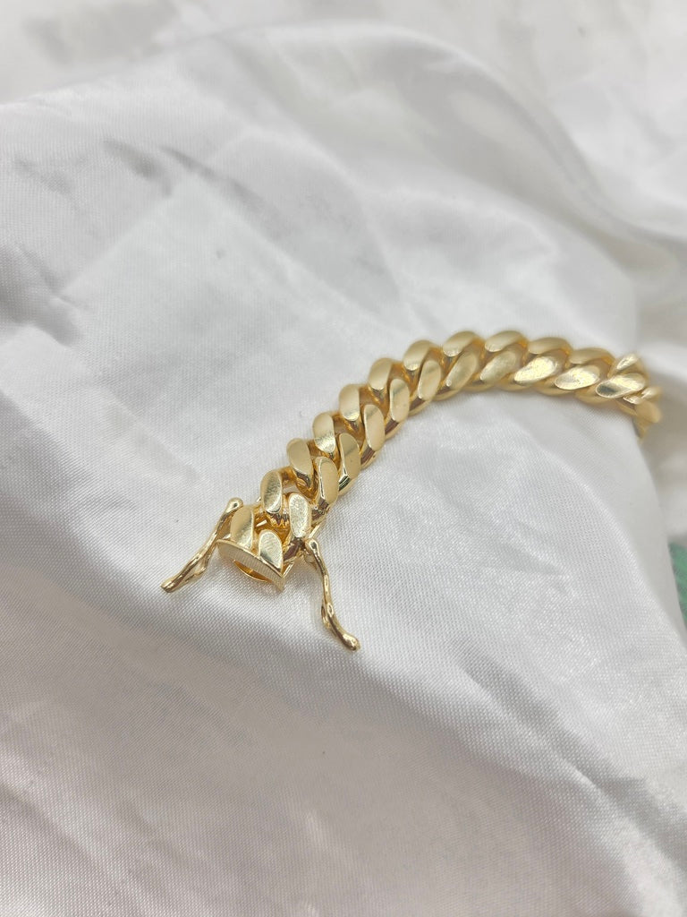 10KT SOLID MIAMI CUBAN BRACELET Size 7INCH 9MM Weight 38.1GR