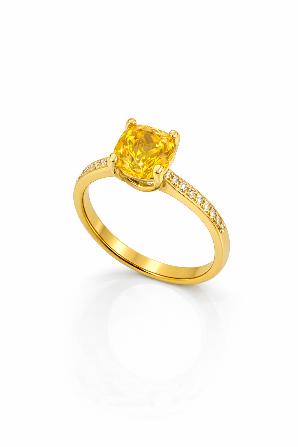 14KT DELICATE YELLOW STONE PROMISE Size 7 & 8 Weight 3.1GR
