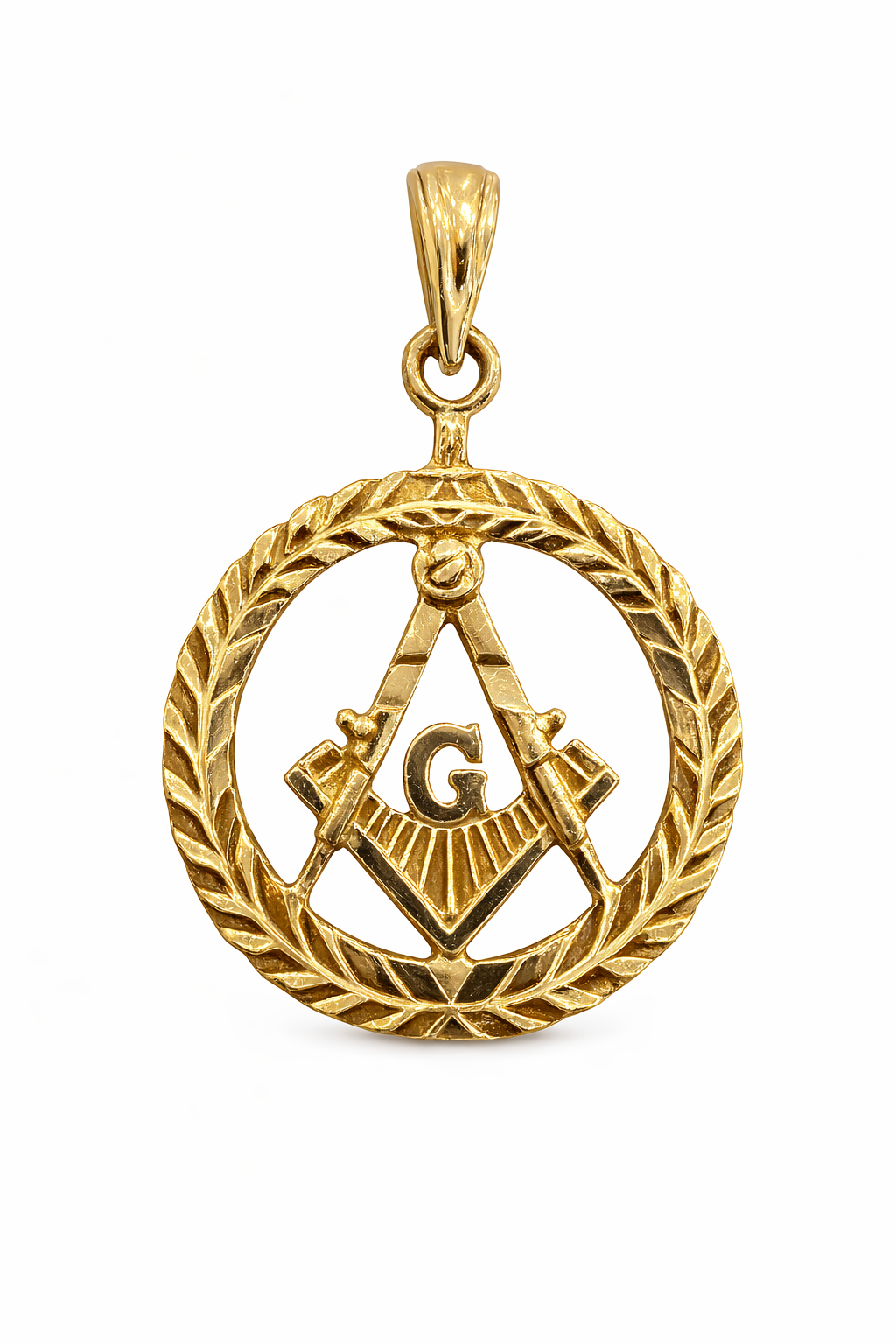 10KT ROUND MASONIC PENDANT Size  Weigth 1.1GR
