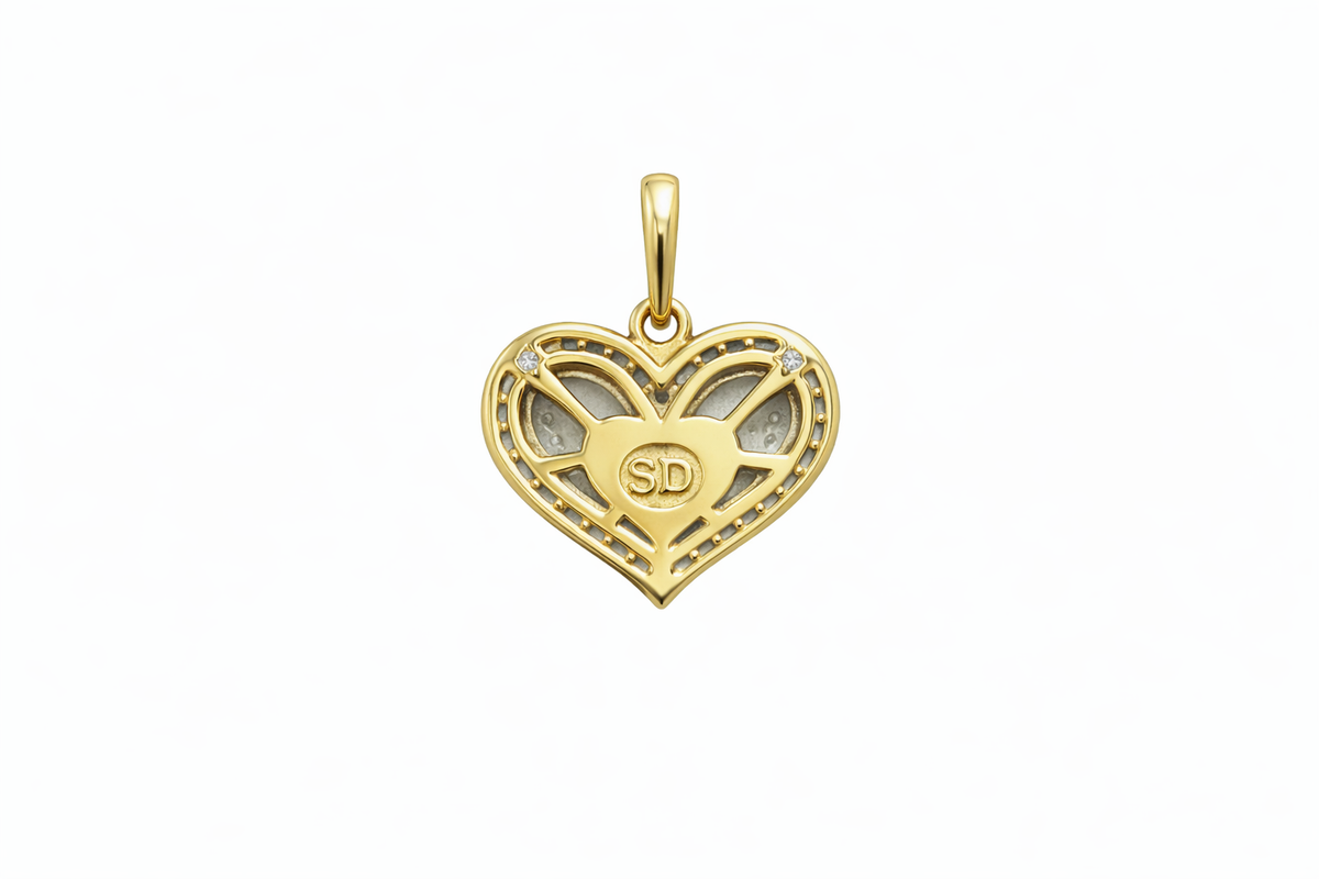 10KT DIAMOND HEART PENDANT Weigth 2.6GR