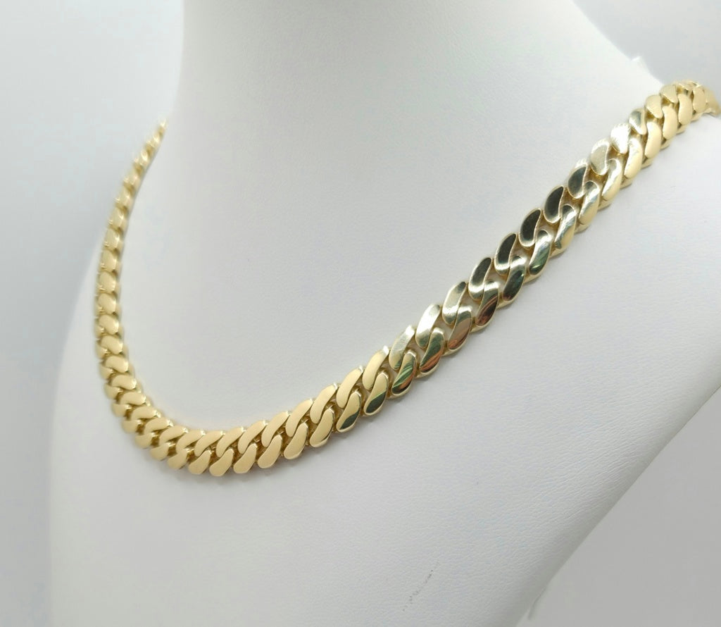 10KT SEMISOLID MIAMI CUBAN CHAIN Size 8MM 20IN Weigth 35.20GRS