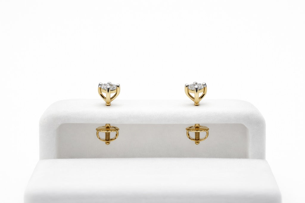 14KT EARRINGS+DIAMOND
