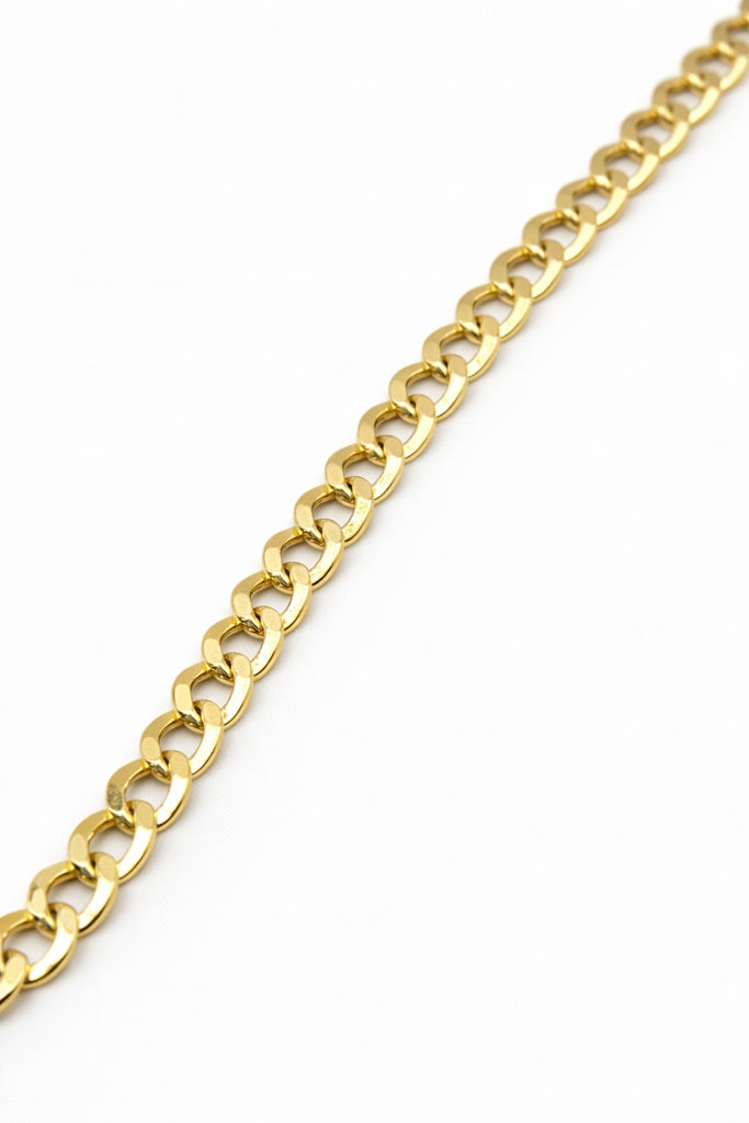 10KT HOLLOW CUBAN CURB FLAT CHAIN Size 20INCH 3.5MM Weigth 4GR