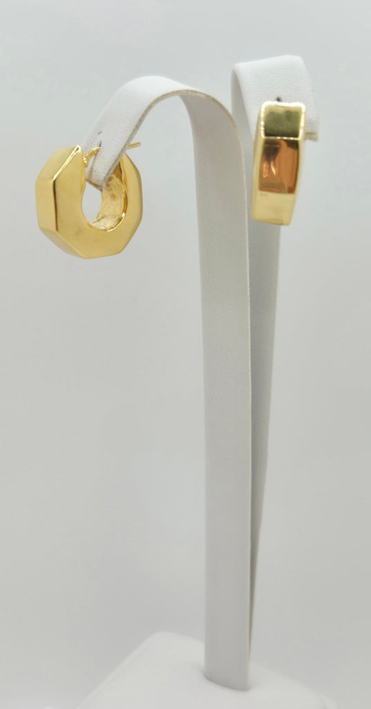 10KT MODERN HEXAGON STYLE HOOPS EARRINGS Weight 5.9GR
