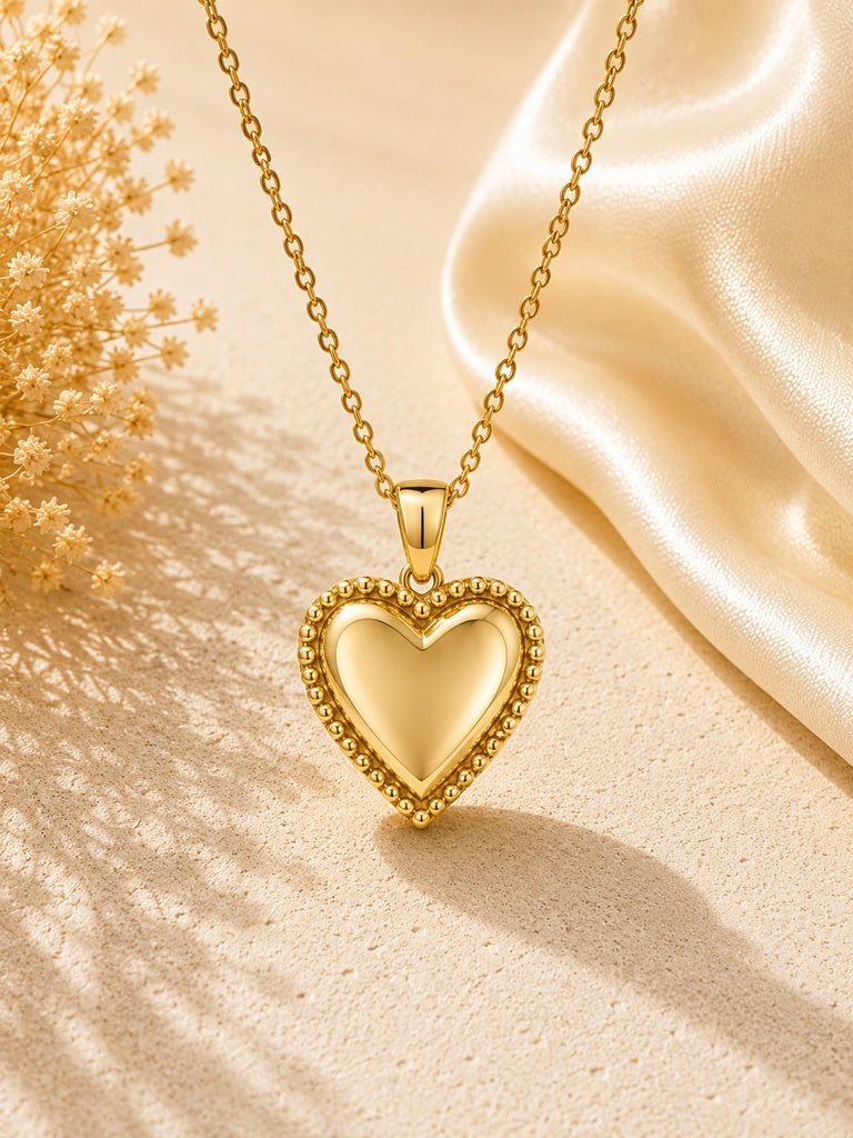 10KT MODERN DETAIL HEART PENDANT Weight 4.2GR