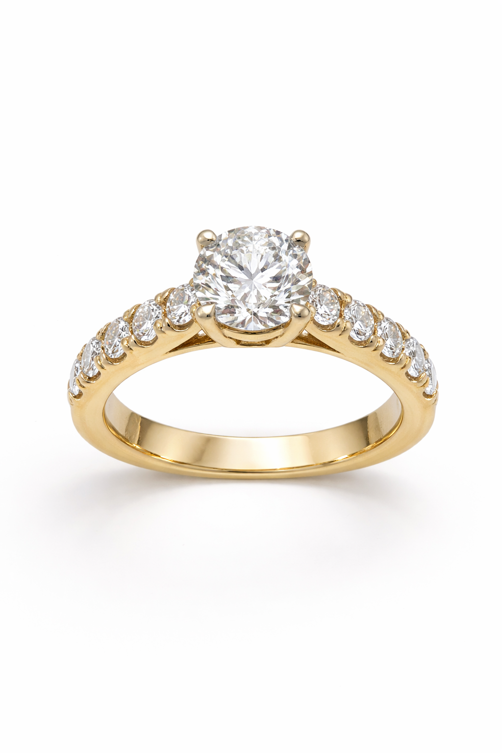 14KT ELEGANT ROUND LAB DIAMOND WOMAN'S RING Size 5.5 Weigth