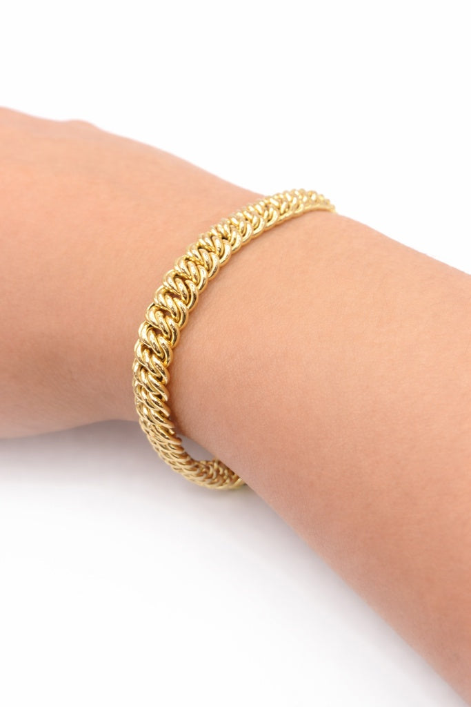 10KT NEW STYLE PRINCESSA BRACELET Size 7.5INCH 7.5MM Weigth 10.2GR