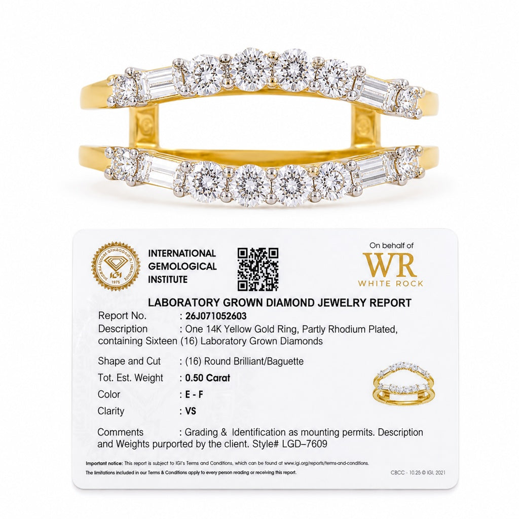 14KT LAB GROWN DIAMOND ENGAGEMENT RING+DIAMOND Size 7