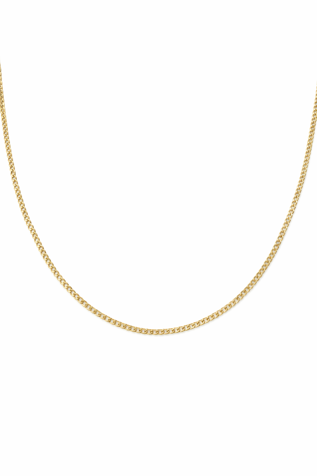 14KT HOLLOW CUBAN CURB FLAT CHAIN Size 20INCH 2MM Weigth 2.1GR