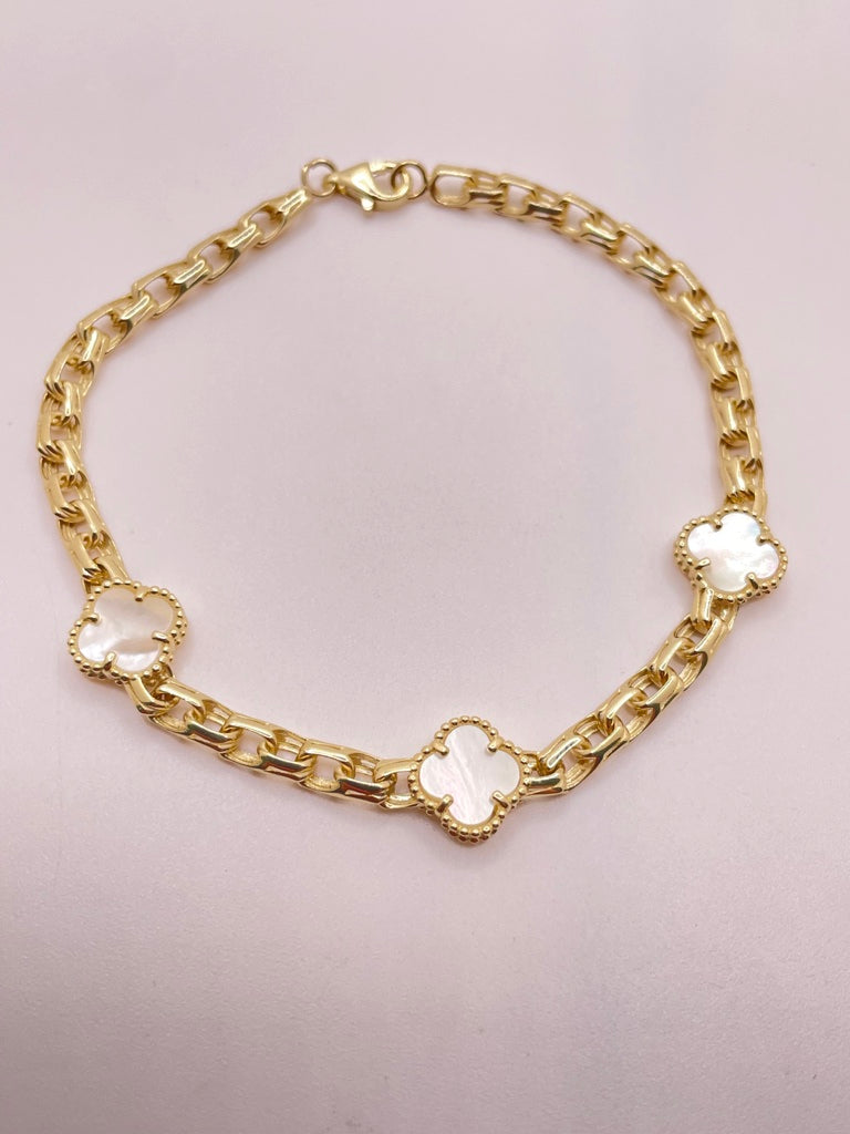 10KT FLOWER BRACELET Size 7INCH 4MM Weigth 6.67GR