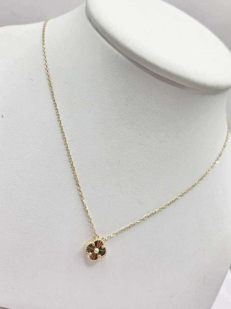 10KT SMALL SINGLE GOLDEN CLOVER CHAIN Size 18INCH Weight 2.2GR