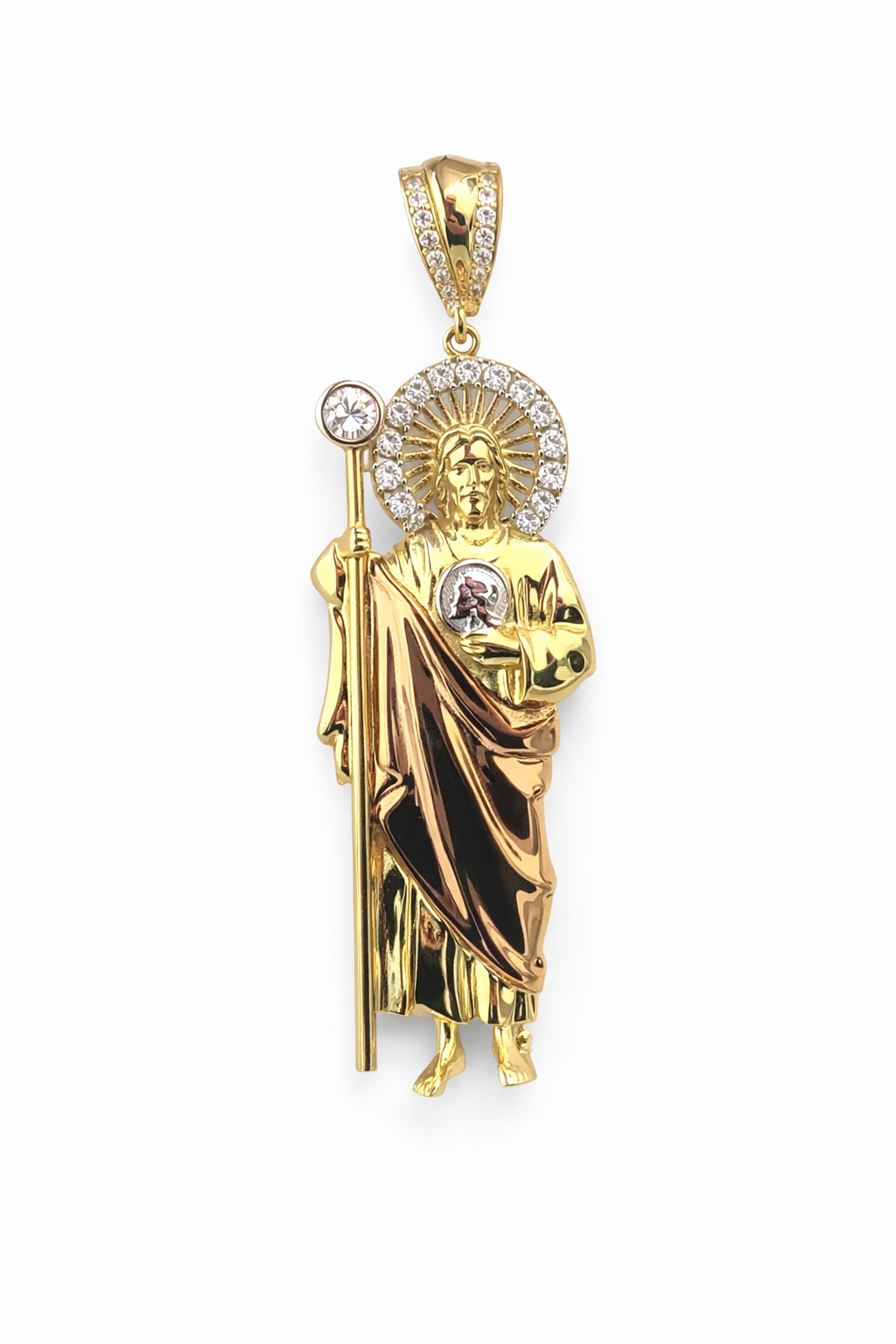 10KT SAN JUDAS PENDANT Size  Weigth 4.8GR