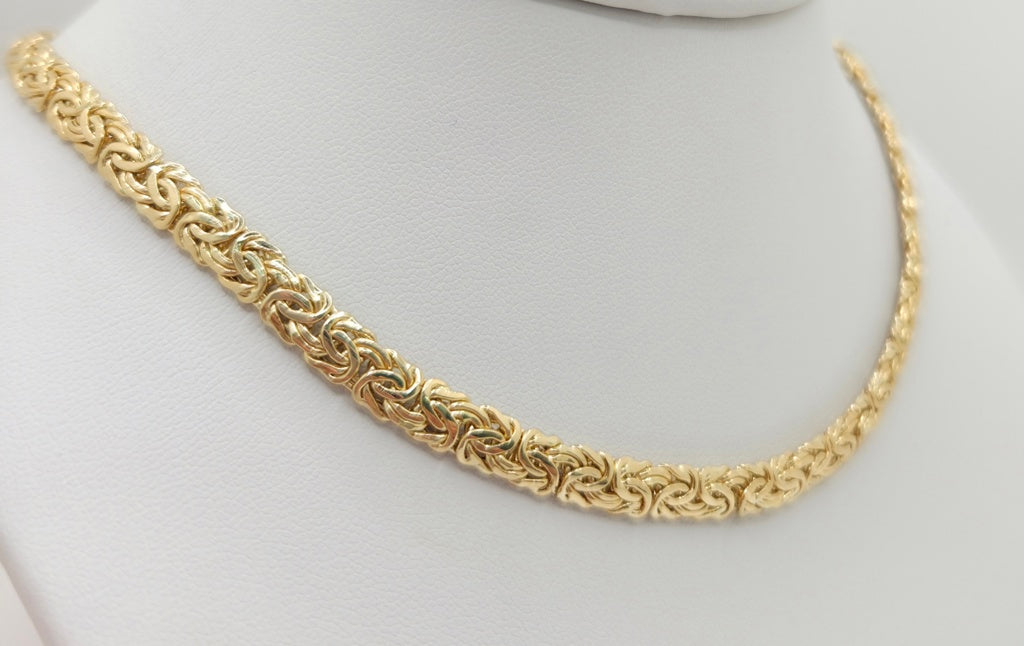 14KT BYZENTINE NECKLACE Size 6MM 20INCH Weight 14.2GR