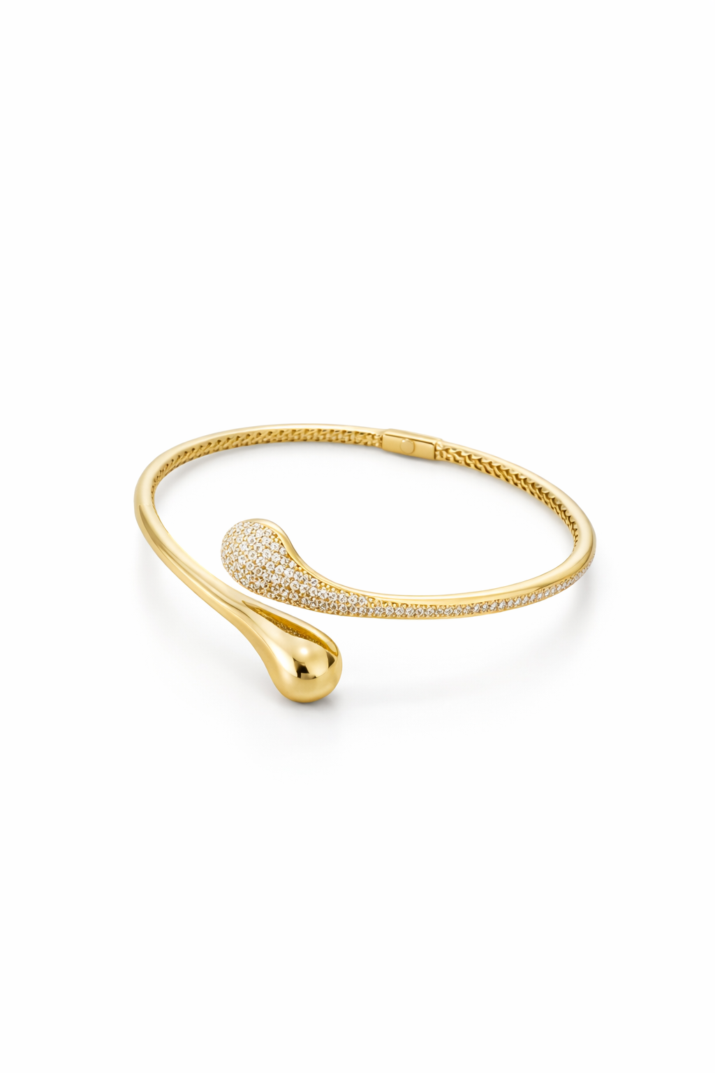 14KT CZ TWO DROPS BANGLE Weight 8.8GR