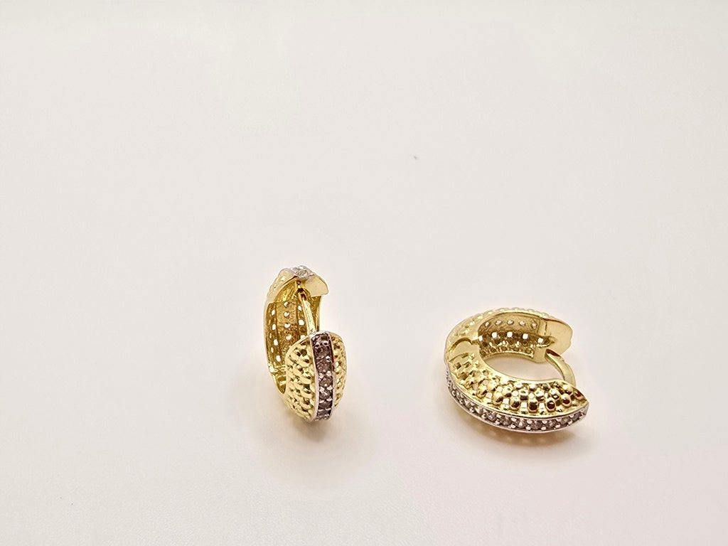 10KT SMALL MILANESA STYLE EARRINGS