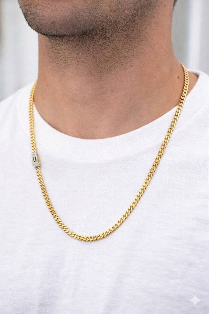 10KT MONACO CERTIFIED CHAIN+MONACO Size 5MM 24INCH Weigth 14.8GR