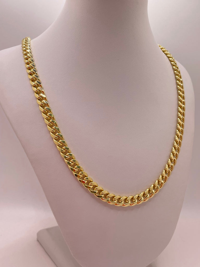 14KT SEMISOLID MIAMI CUBAN CHAIN Size 22INCH 6.5MM Weight 30.6GR