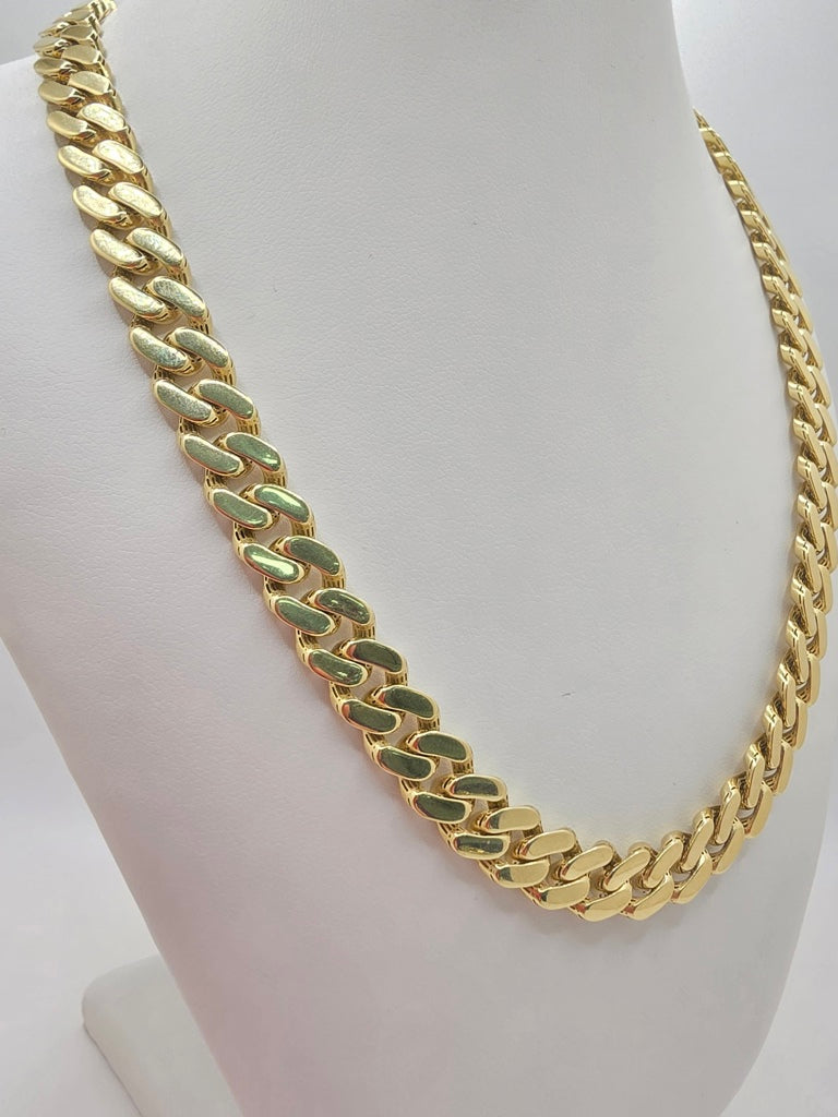 10KT CERTIFIED MONACO CHAIN CZ CLOSURE 11.5MM 22INCH Weight 36GR