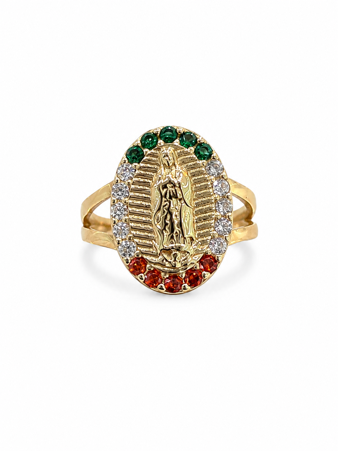 10K CZ GUADALUPE VIRGIN RING Size 8.5