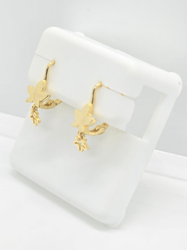 10K SMALL STAR FLOWER EARRINGS