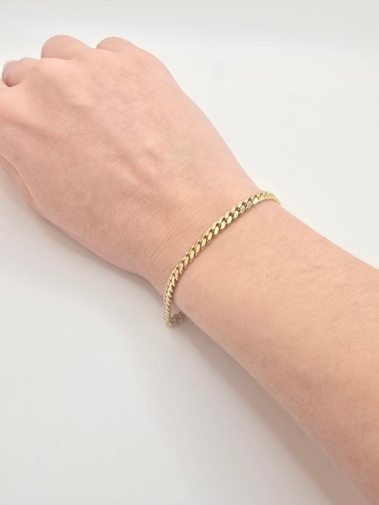 10KT SOLID MIAMI CUBAN BRACELET Size 8INCH 3MM Weight 5.6GR