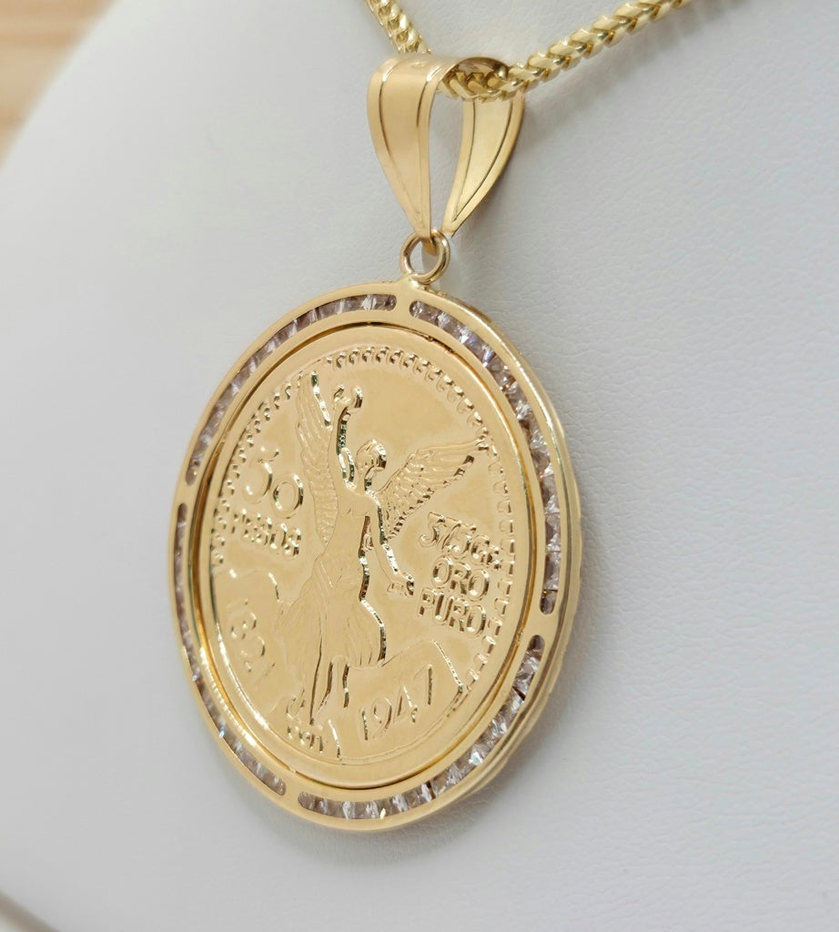 14KT CZ LARGE CENTENARY PENDANT Weight 9.6GR