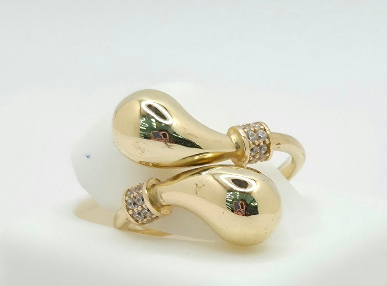 14KT CZ MODERN SMALL DROPS Size 8 Weight 3.2GR
