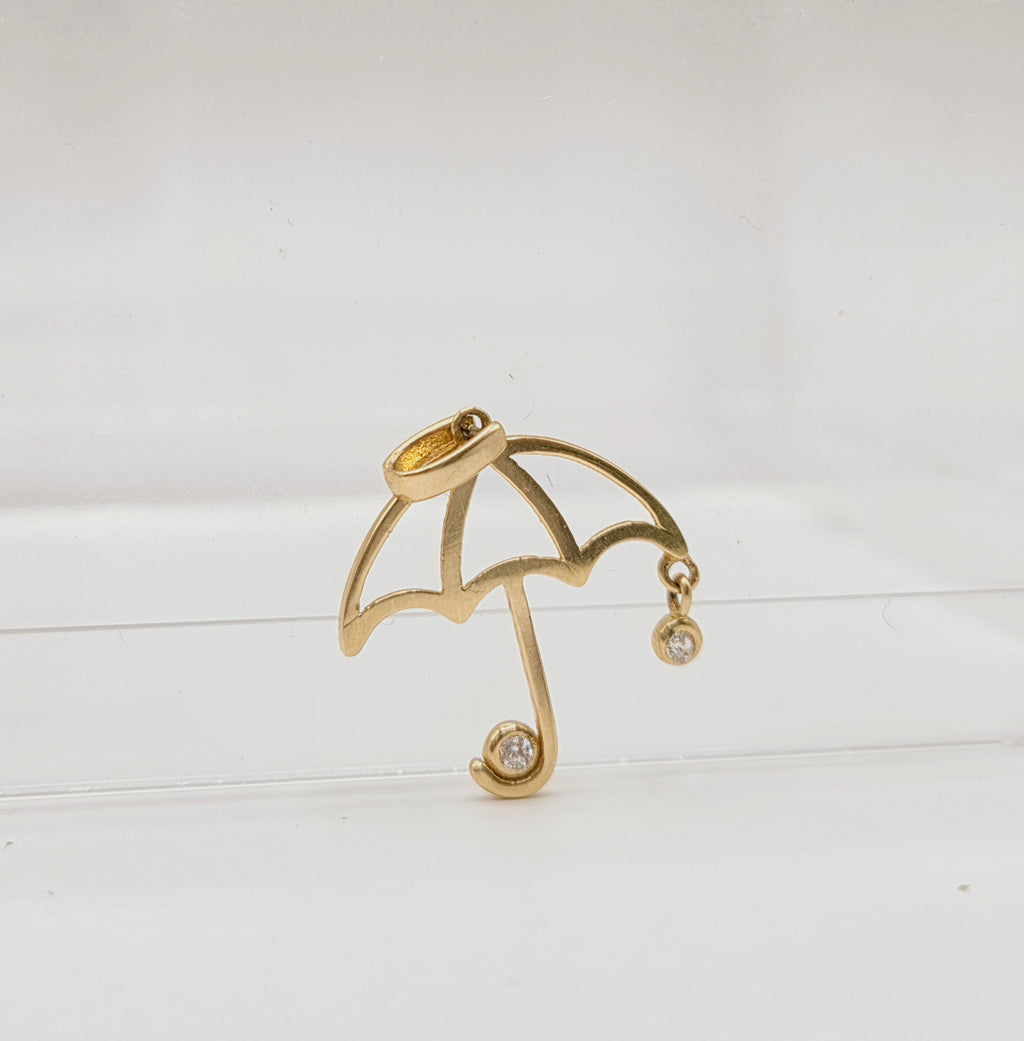 10KT SMALL GOLDEN UMBRELLA PENDANT Size SMALL Weigth 0.7GR