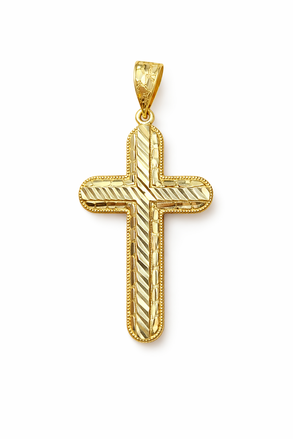 10KT NUGGETS CROSS PENDANT Size 47X31MM Weight 4.6 GRS