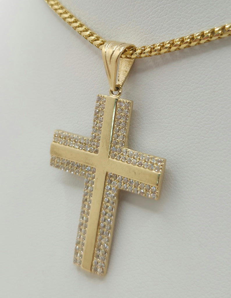 14KT CZ CROSS PENDANT Weight 3.6GR