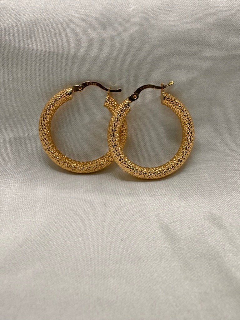 10KT NEVADAS HOOPS EARRINGS Size 4 4MM Weight 3.9GR